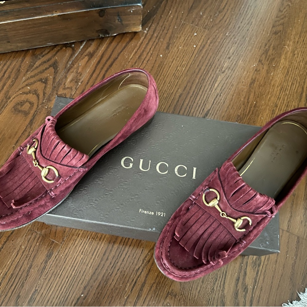 Gucci Loafers in suede - Burgundy